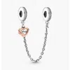 Pandora Heart And Infinity Sterling Silver And Rose Safety Chain In Silver