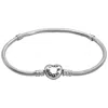 Pandora Heart Clasp Snake Chain Bracelet In Sterling Silver In Metallic