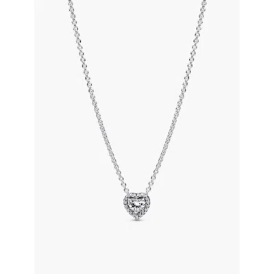 Pandora Heart Sterling Silver Collier With Clear Cubic Zirconia
