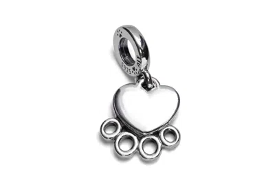 Pandora Hearts & Paw Print Dangle Charm In Gray