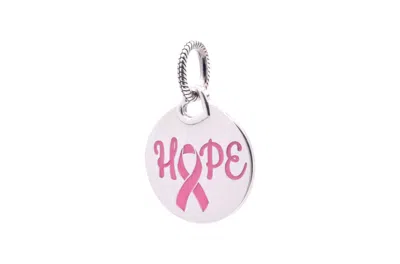 Pandora Hope Pink Ribbon Pendant In Metallic