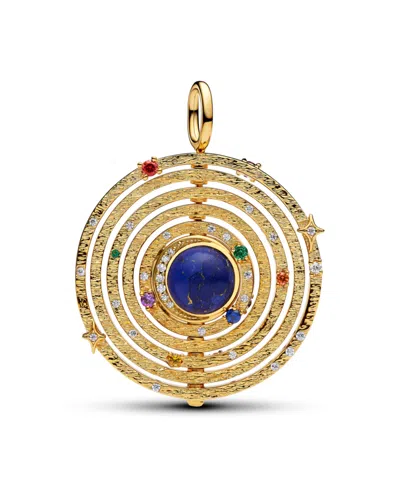Pandora Imitation Lapis Lazuli Oversized Spinning Armillary Charm In Blue