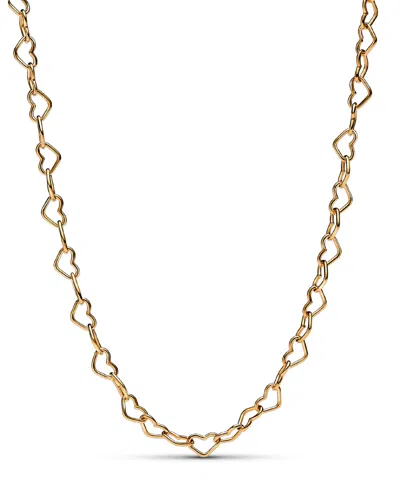 Pandora In 14k Gold-plated Hearts Collier 17.7 Inch Necklace