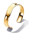 Pandora In 14k Gold-plated Shaped Broad Open Bangle In Gold