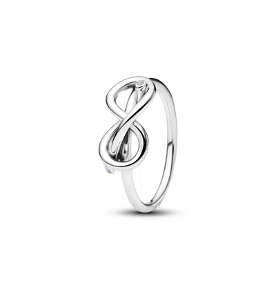 Pandora Infinity Knot 14k Gold-plated Ring In Sterling Silver