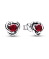 Pandora July True Red Eternity Circle Stud Earrings In Red