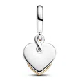 Pandora Lab-grown Diamond Engravable Mom Double Dangle Charm In Silver
