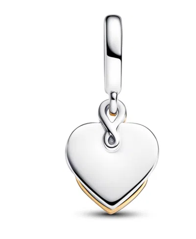 Pandora Lab-grown Diamond Engravable Mom Double Dangle Charm In Silver