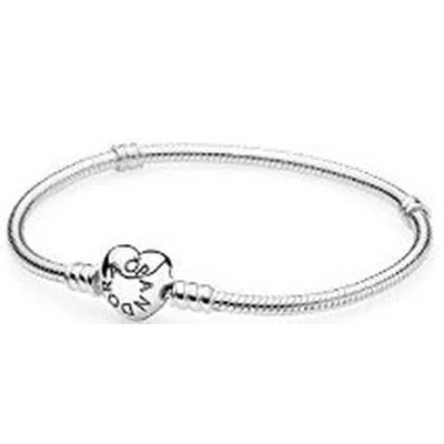 Pandora Sterling Silver Moments Heart Clasp Snake Chain Bracelet