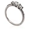 Pandora Ladies Clear Three-stone Ring In Sterling Silver In Silver Tone