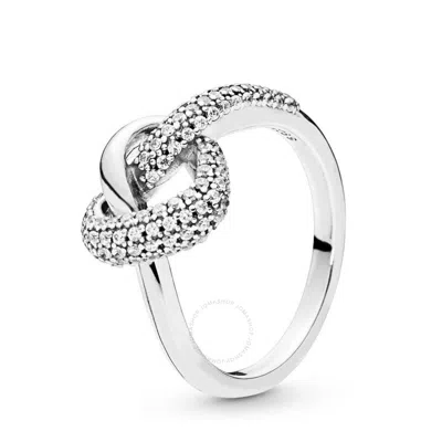 Pandora Ladies Knotted Heart Ring In Sterling Silver In Silver Tone