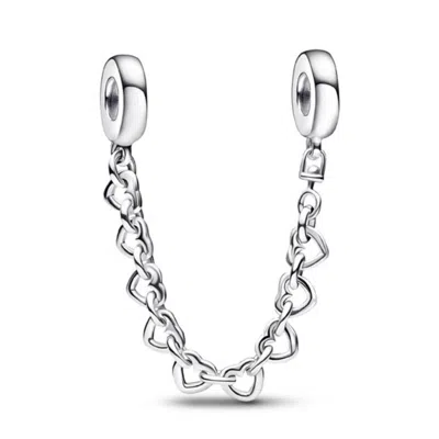 Pandora Ladies Linked Hearts Safety Chain In Yellow