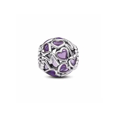 Pandora Ladies Openwork Hearts Mom Charm In Metallic