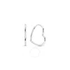 Pandora Ladies Sterling Silver Asymmetrical Heart Hoop Earrings In Silver Tone