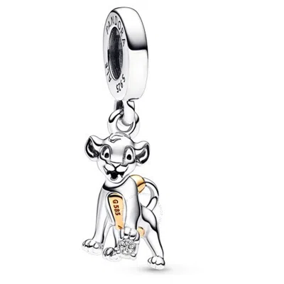 Pandora Ladies Sterling Silver Disney 100th Anniversary Simba Dangle Charm In Gray