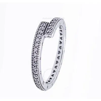 Pandora Ladies Sterling Silver Sparkling Overlapping Ring In Silver Tone