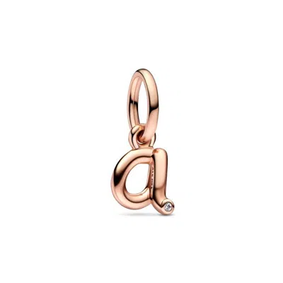 Pandora Letter A Script Alphabet Dangle Charm In Pink
