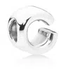 Pandora Letter C Silver Charm In Brown