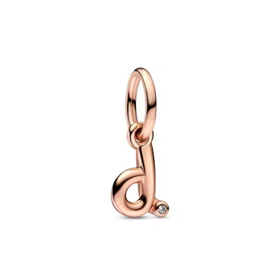 Pandora Letter D Script Alphabet Dangle Charm In Pink