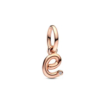 Pandora Letter E Script Alphabet Dangle Charm Bracelet In Pink