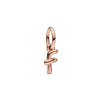 Pandora Letter F Script Alphabet Dangle Charm In Gold