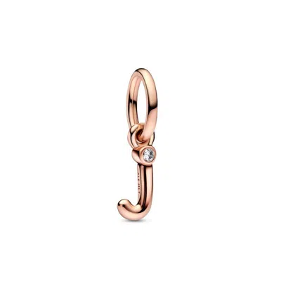 Pandora 14k Rose Gold-plated Script Alphabet Dangle Charm In Rose Gold - J