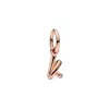 Pandora Letter K Script Alphabet Dangle Charm In Pink