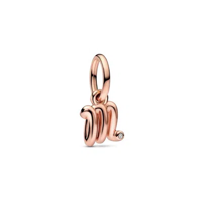 Pandora Letter M Script Alphabet Dangle Charm In Gold