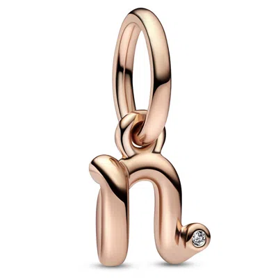 Pandora Letter N Script Alphabet Dangle Charm In Gold