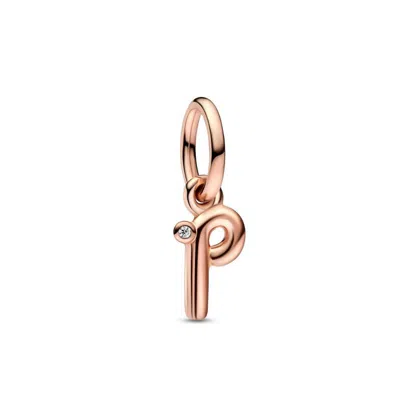 Pandora Letter P Script Alphabet Dangle Charm In Pink
