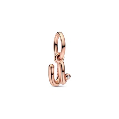 Pandora Letter U Script Alphabet Dangle Charm In Gold