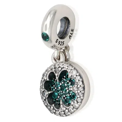 Pandora Lucky Four Leaf Clover Dangle Charm In Sterling Silver In Neutral