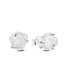 Pandora Man-made Mother Of Pearl White Rose Bloom Stud Earrings In Sterling Silver In White