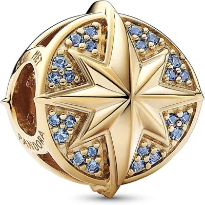 Pandora Marvel Captain Marvel Insignia Charm In Gold