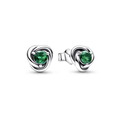 Pandora May Birthstone Eternity Circle Stud Earrings In Metallic