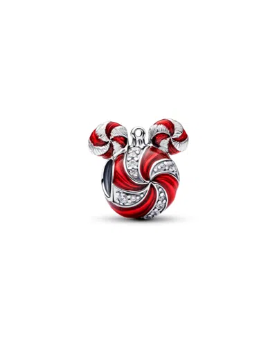 Pandora Mickey Mouse Cubic Zirconia Holiday Charm In Red