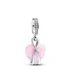 Pandora Mom Opalescent Heart Dangle Charm In Pink