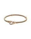 Pandora Moments 14k Heart Closure Snake Chain Bracelet In Gold