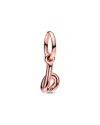 Pandora Moments 14k Rose Gold Plated Cz B Script Charm