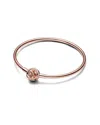Pandora Moments Cubic Zirconia 14k Rose Gold-plated Sparkling Shooting Star Clasp Bangle Bracelet