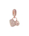 Pandora Moments 14k Rose Gold Plated Cz Charm In Gold