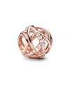 Pandora Moments 14k Rose Gold Plated Cz Charm In Pink