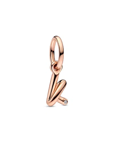 PANDORA PANDORA MOMENTS 14K ROSE GOLD PLATED CZ DANGLE CHARM