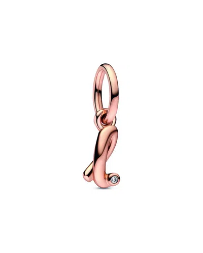 Pandora Moments 14k Rose Gold Plated Cz L Script Charm