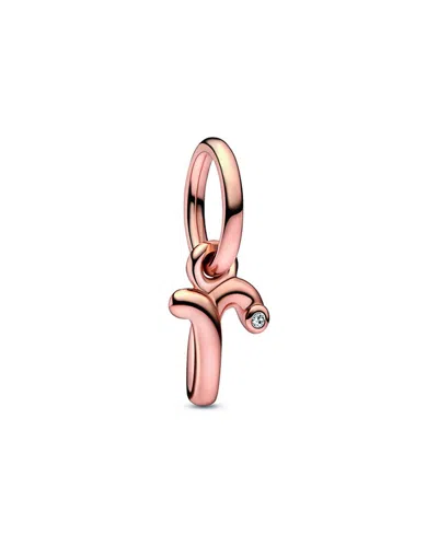 Pandora Moments 14k Rose Gold Plated Cz R Script Charm