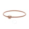 Pandora Moments 14k Rose Gold Plated Mesh Bracelet In Pink/rose Gold Tone/gold Tone