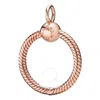 Pandora Moments 14k Rose Gold-plated Small O Pendant In Pink/rose Gold Tone/gold Tone