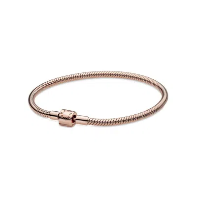 Pandora Moments Barrel Clasp Snake Chain Bracelet In Gold