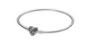 Pandora Moments Celestial Heart Clasp Bangle In Silver