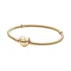 Pandora Moments Heart Clasp Snake Chain Bracelet In Gold